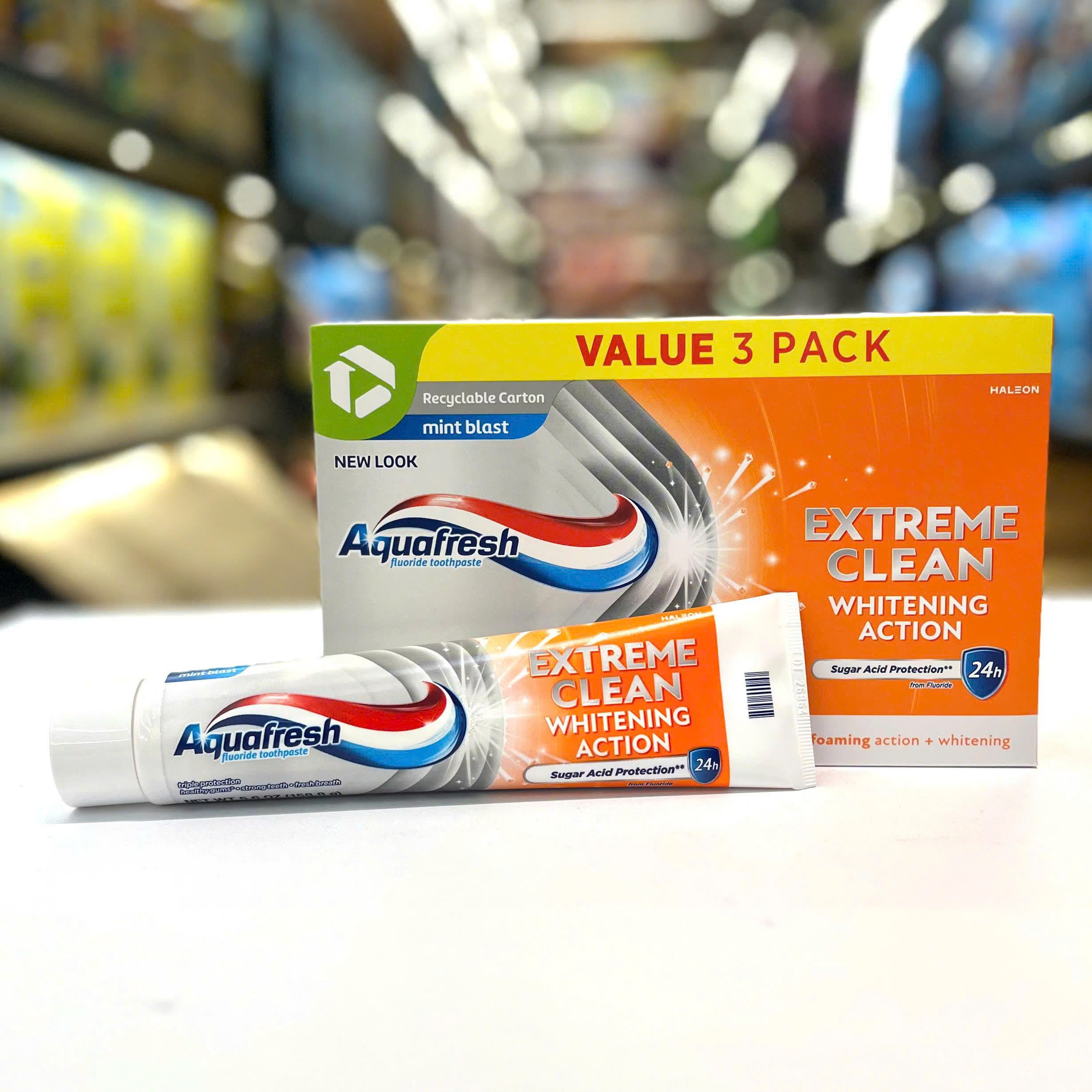 Kem đánh răng aquafresh extra fresh + whitening tuýp 158.8g hàng nhập mỹ ngăn ngừa sâu răng trắng răng sạch khuẩn bảo vệ nướu