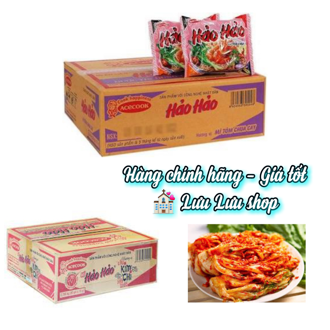 Thùng mì Hảo Hảo tôm chua cay / kim chi / trộn Hải sản đậm vị 30 gói