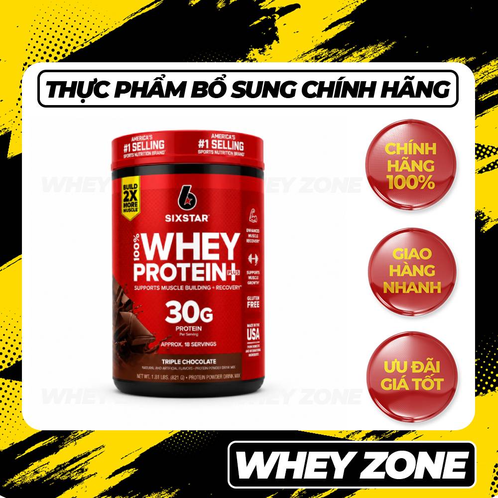 Bột uống tăng cơ Sixstar 100% Whey Protein Plus - Dinh dưỡng thể hình cao cấp, thay thế bữa ăn phụ ít calo cho người tập luyện
