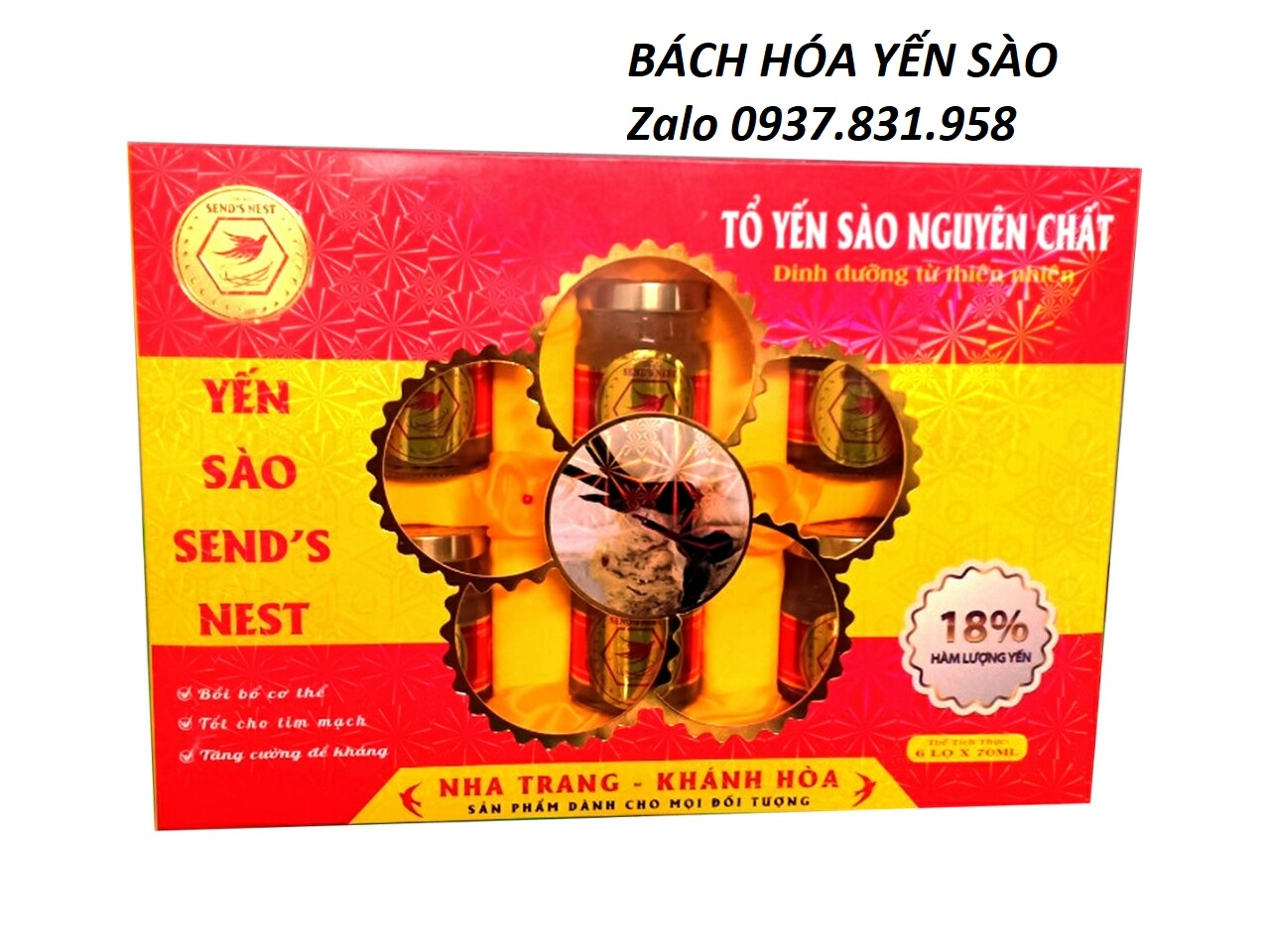 NƯỚC YẾN SÀO SENDS NEST NGUYÊN CHẤT 18% TỔ YẾN SIÊU NGON