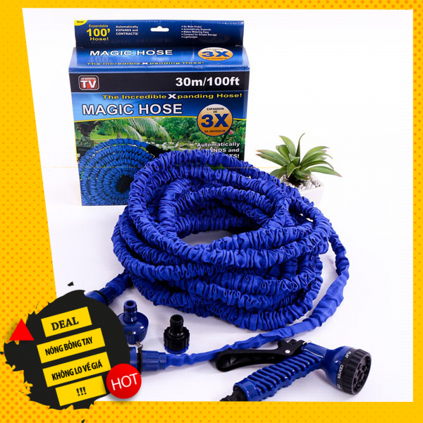 Vòi 30m, bộ vòi rửa xe tăng áp, vòi 30m lk16, thiết bị tưới , vòi giãn nở rửa xe tưới cây 30m tiện dụng, bảo hành 1 đổi 1
