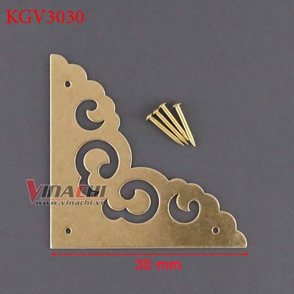 Ke Góc Vuông Họa Tiết Vàng Đồng - Bộ 4 Cái - Ke Góc Trang Trí Đồ Nội Thất Bền Đẹp