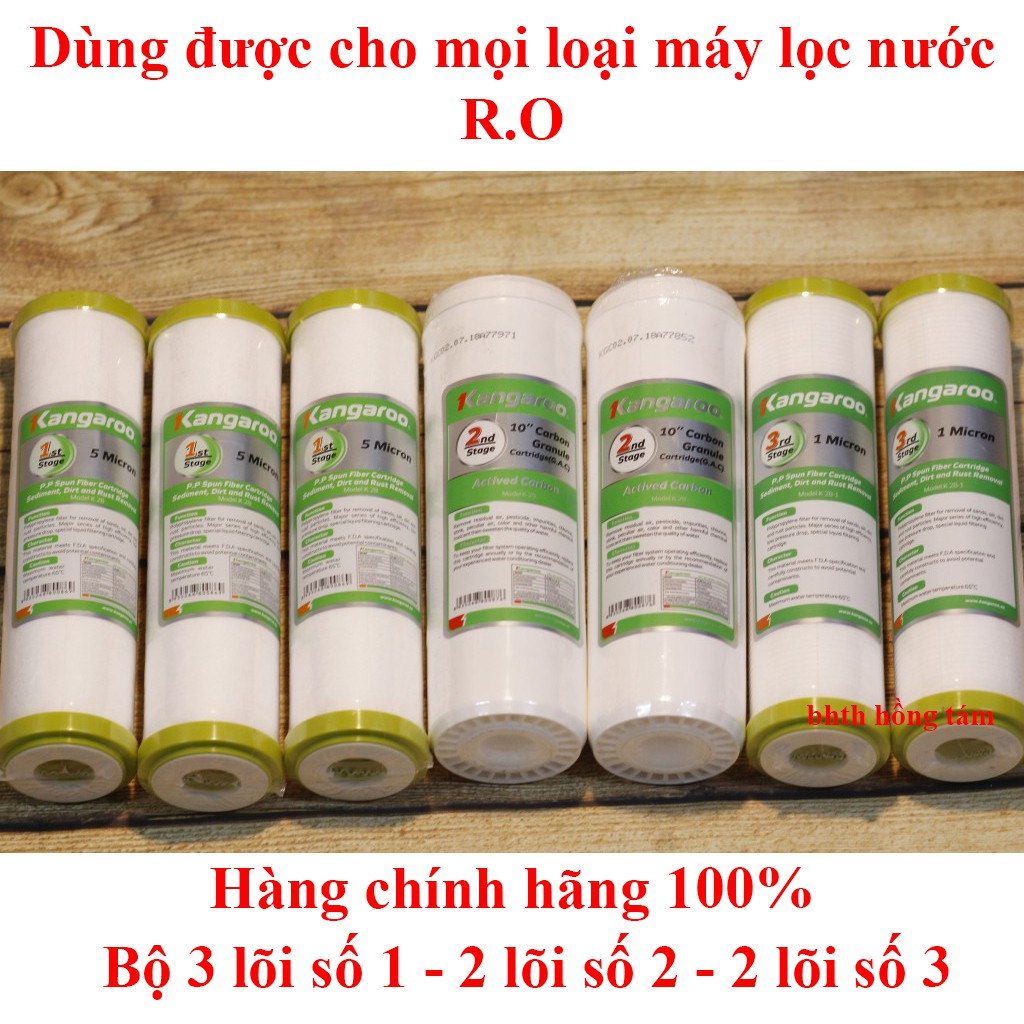Combo 7 lõi lọc kangaroo-3 số 1 - 2 lõi số 2 và 2 lõi số 3