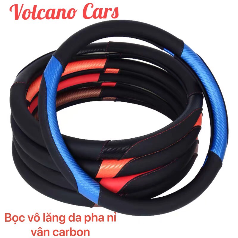 Bọc Vô Lăng, ốp vô lăng da vân carbon cao cấp bảo vệ tay lái ô tô bền đẹp dành cho Mazda,Kia,Hyundai,Toyota