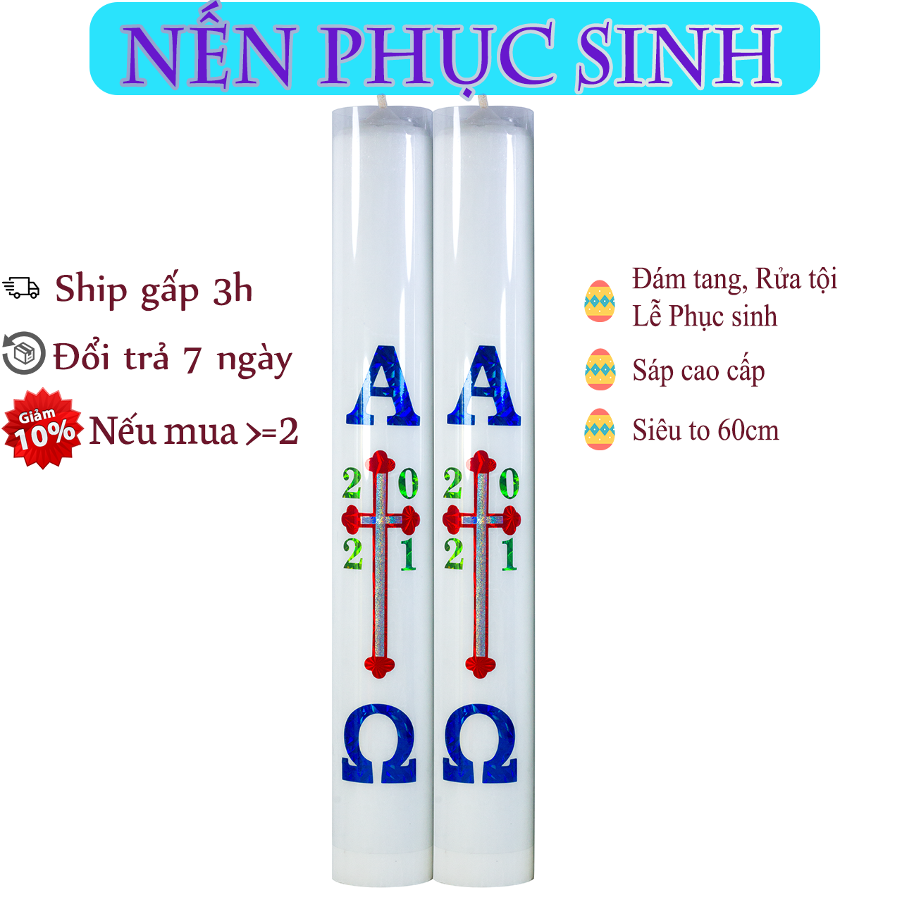 Nến phục sinh- đám tang- rửa tội- lễ phục sinh- cao to mọi kích cỡ
