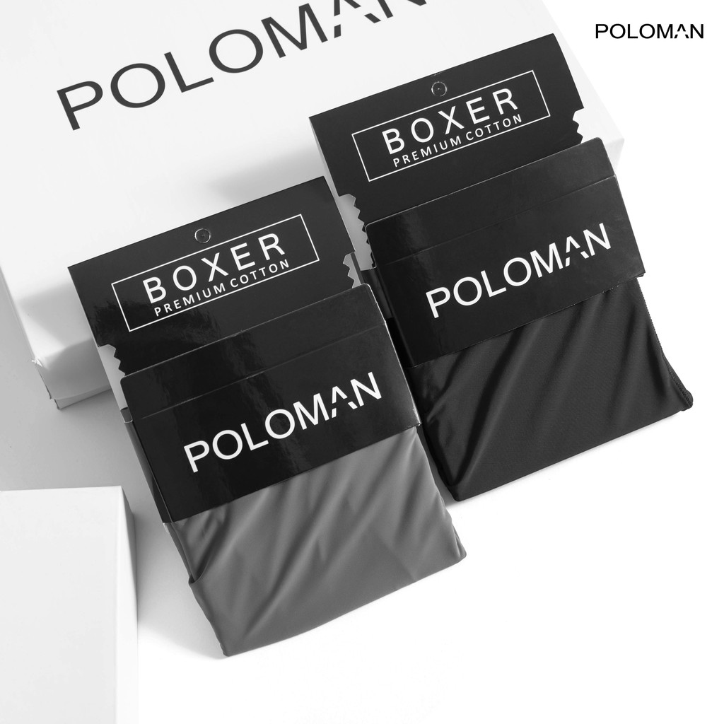 Quần lót BOXER nam vải lụa băng tự nhiên 100  thoáng khíco giãn cao cấp - POLOMAN