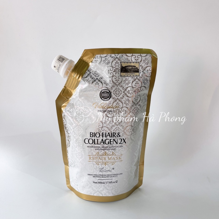 Hấp tái sinh valention bio hair collagen 2x 500ml hấp phục hồi valention