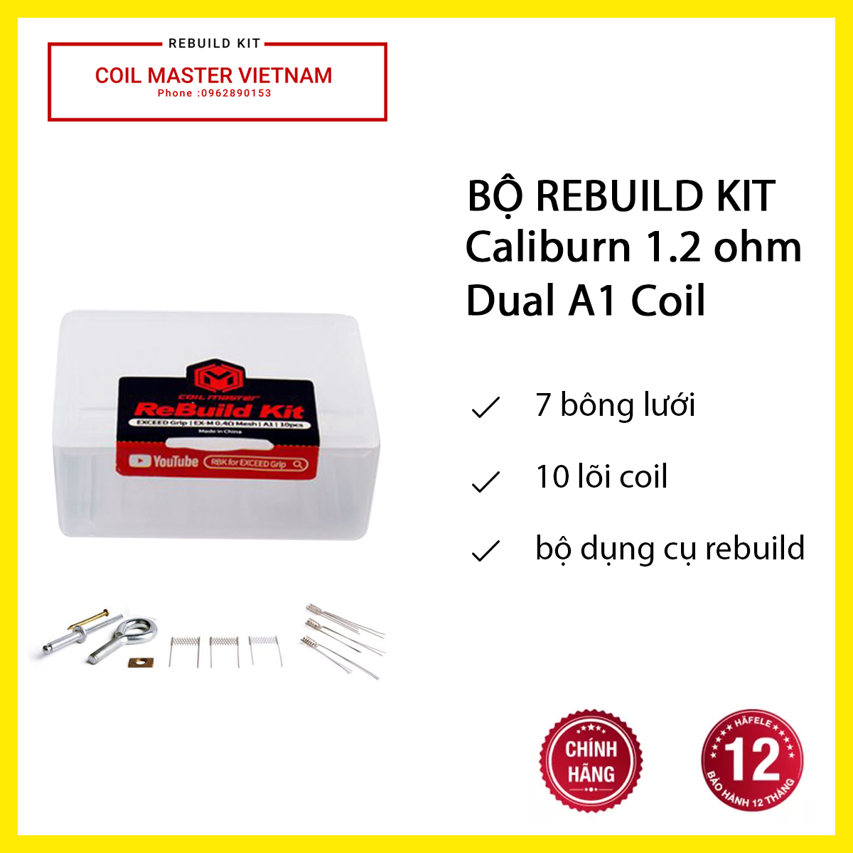 Bộ Rebuild Kit Caliburn, Ares 1.2ohm - Rebuild occ 1.2ohm cho Caliburn và Ares - Hàng chính hãng