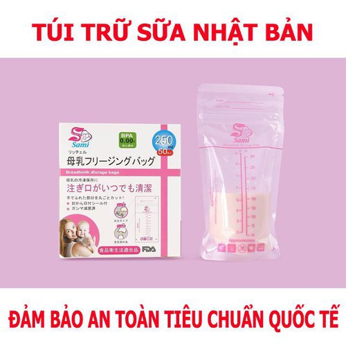 Hộp 50 túi trữ sữa Sami hoặc kichi 100ml / 150ml / 250ml - Nhật Bản