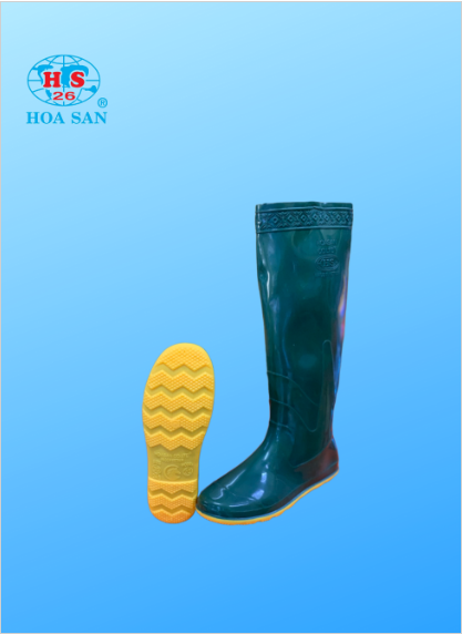 Ủng đi cấy ngắn Hoa San đế vàng cứng, ủng lao động Hoa San đế vàng