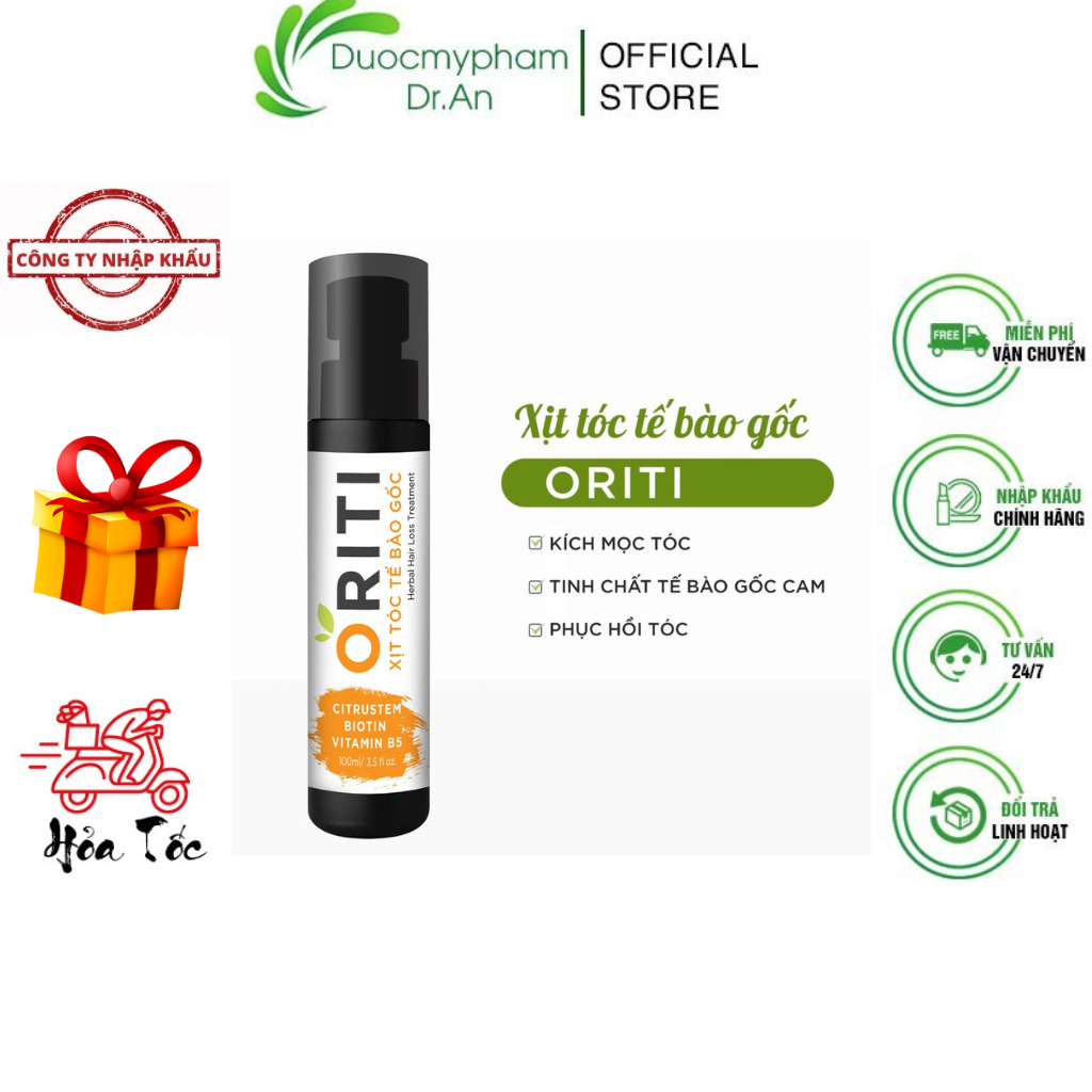 Xịt mọc tóc ORITI Mee+ Natural kích mọc tóc tế bào gốc cam ngăn rụng tóc thảo mộc 100ml - DuocmyphamDrAn