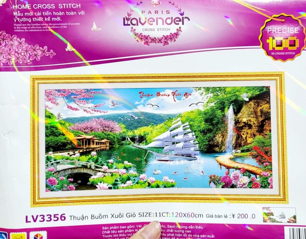 [HCM]Tranh thêu chữ thập thuận buồm xuôi gió  LV3356 - kích thước 120 * 60 cm