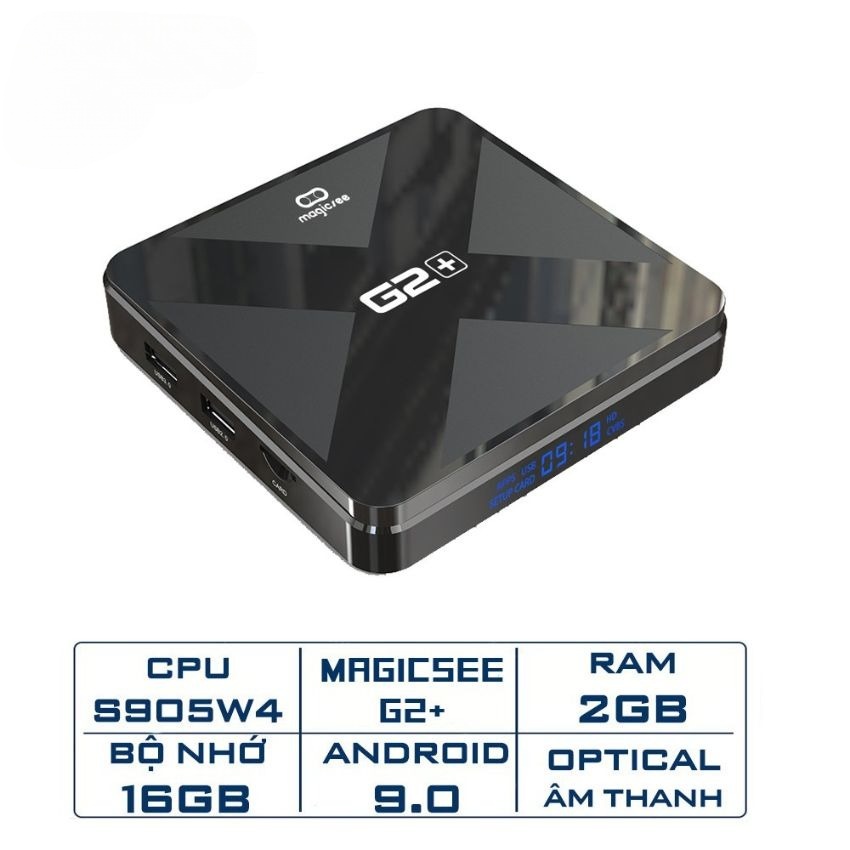 Android Tivi Box Magicsee G2+ - Android 9.0 - Ram 2GB, Rom 16GB, Amlogic S905W4 - Bảo hành 1 năm