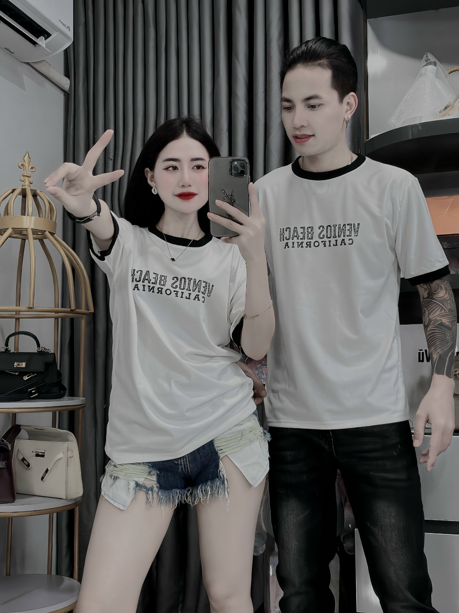 ÁO THUN TAY NGẮN CẶP ĐÔI SÀNH ĐIỆU MỚI MẼ PHONG CÁCH