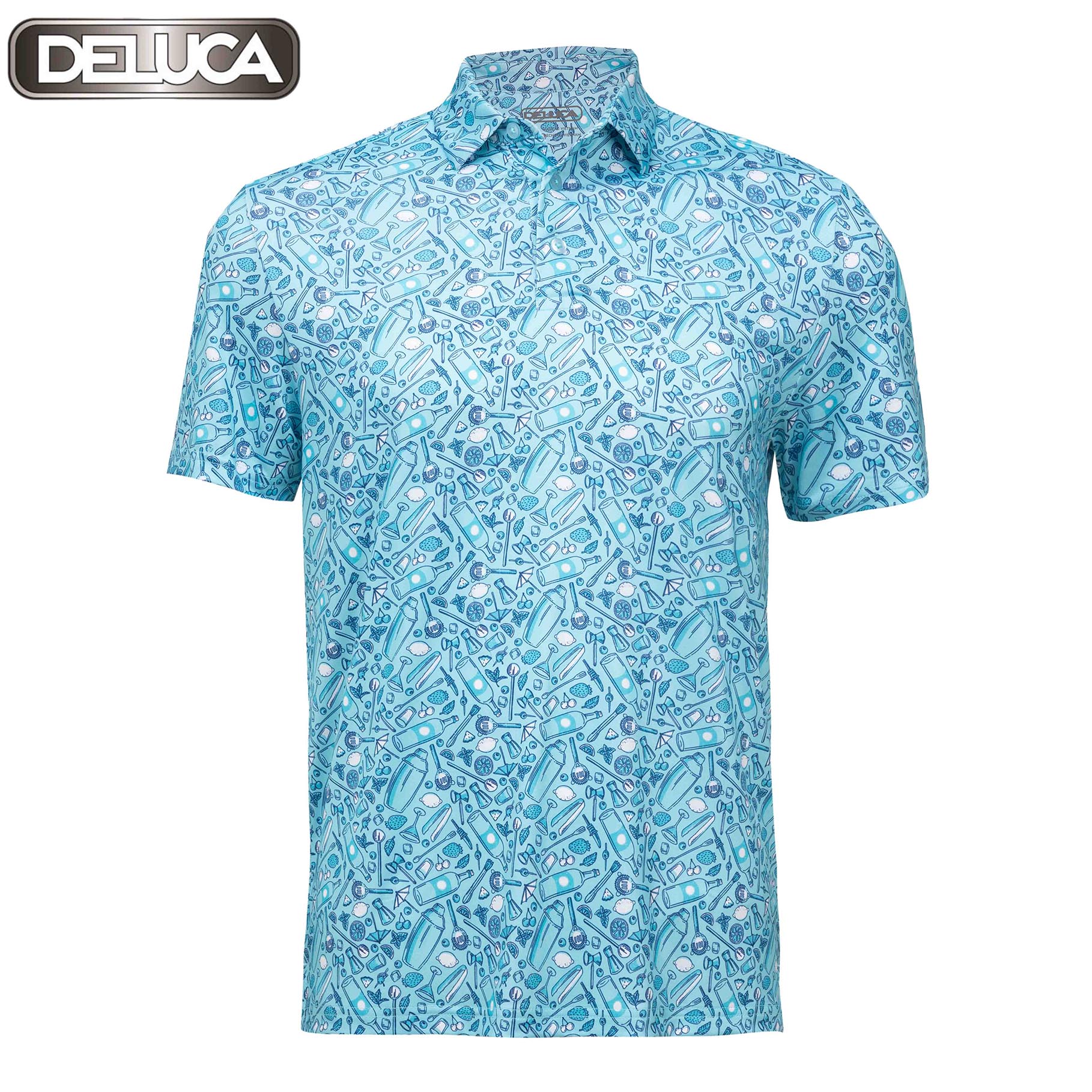  Áo Polo Nam Shirt HM16 Màu Xanh -DELUCA,Hình Họa Tiết-Áo PoLo Chơi Golf Có Cổ- Áo POLO Chơi Thể Thao Mẫu Mới 2024 