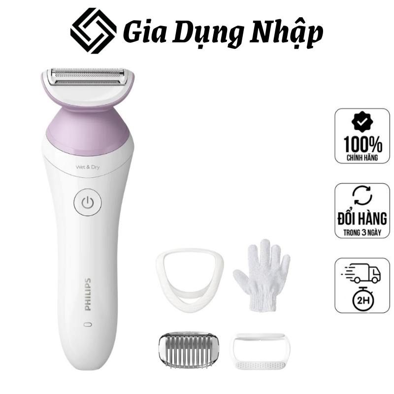 Máy cạo lông cho nữ philips brl136/00, máy cạo lông không dây, tiện lợi, đa năng, dễ dàng vệ sinh, nhập đức, bảo hành 12 tháng