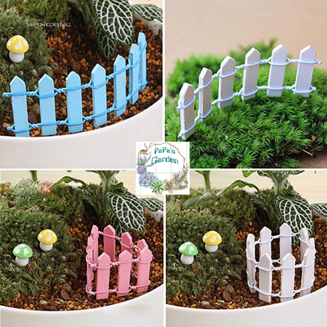 Terrarium trang trí tiểu cảnh Hàng rào, bảng tên, bảng chỉ đường decor bàn học