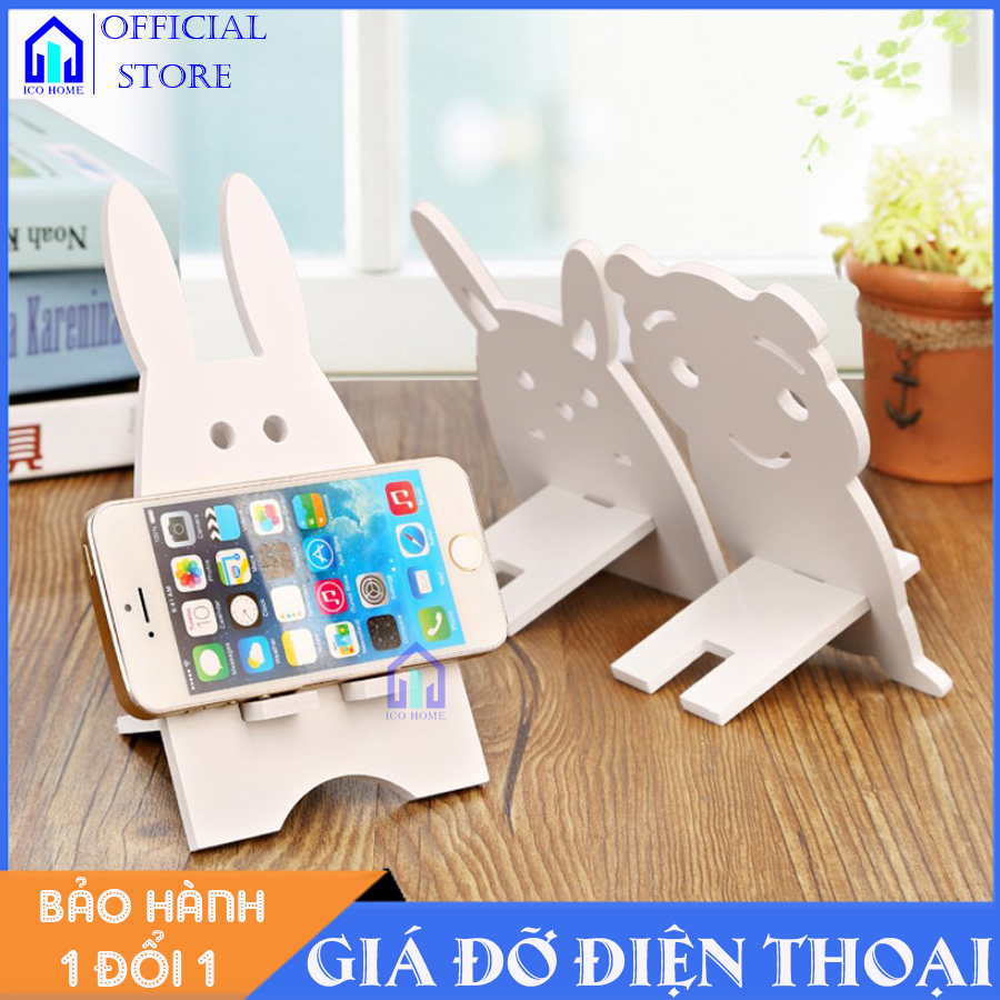 COMBO 3 giá đỡ điện thoại bằng gỗ [CỰC ĐẸP] hình thú dễ thương giá rẻ thiết kế nhỏ gọn
