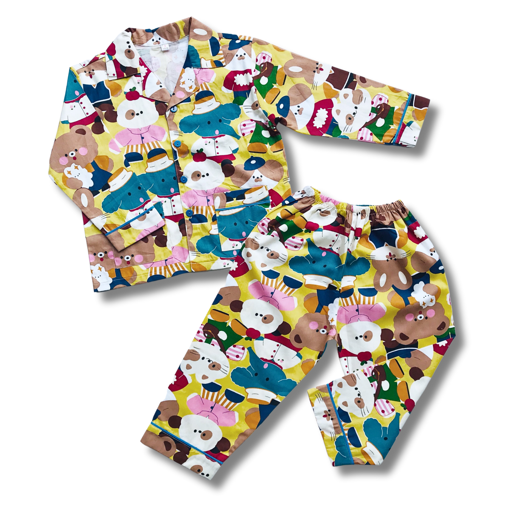 Bộ Pijama dài cho bé trai bé gái mặc nhà mặc ngủ vải Thô Cotton mịn đẹp hút mồ hôi nhiều con thú ngộ nghĩnh size 10-40kg cho bé 1-9 tuổi