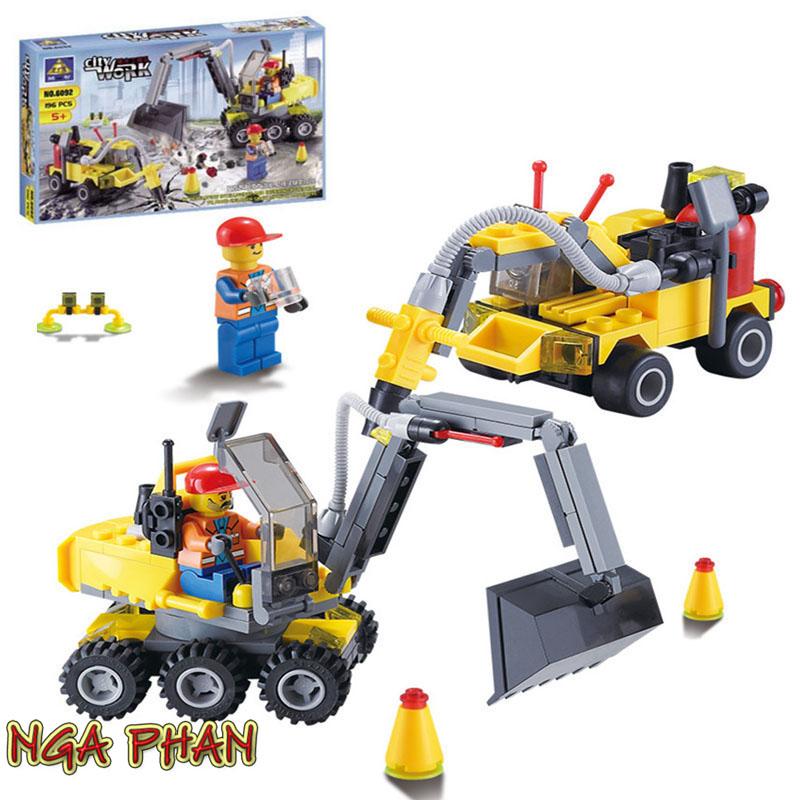 Xe công trình 196 chi tiết city lego kazi đồ chơi xếp hình lắp ráp
