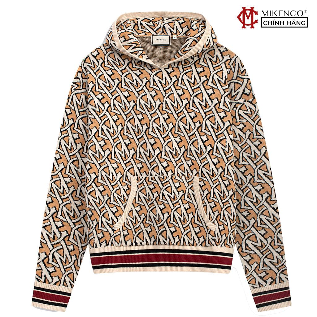 Áo hoodie len nam mikenco monogram knit hoodie s23