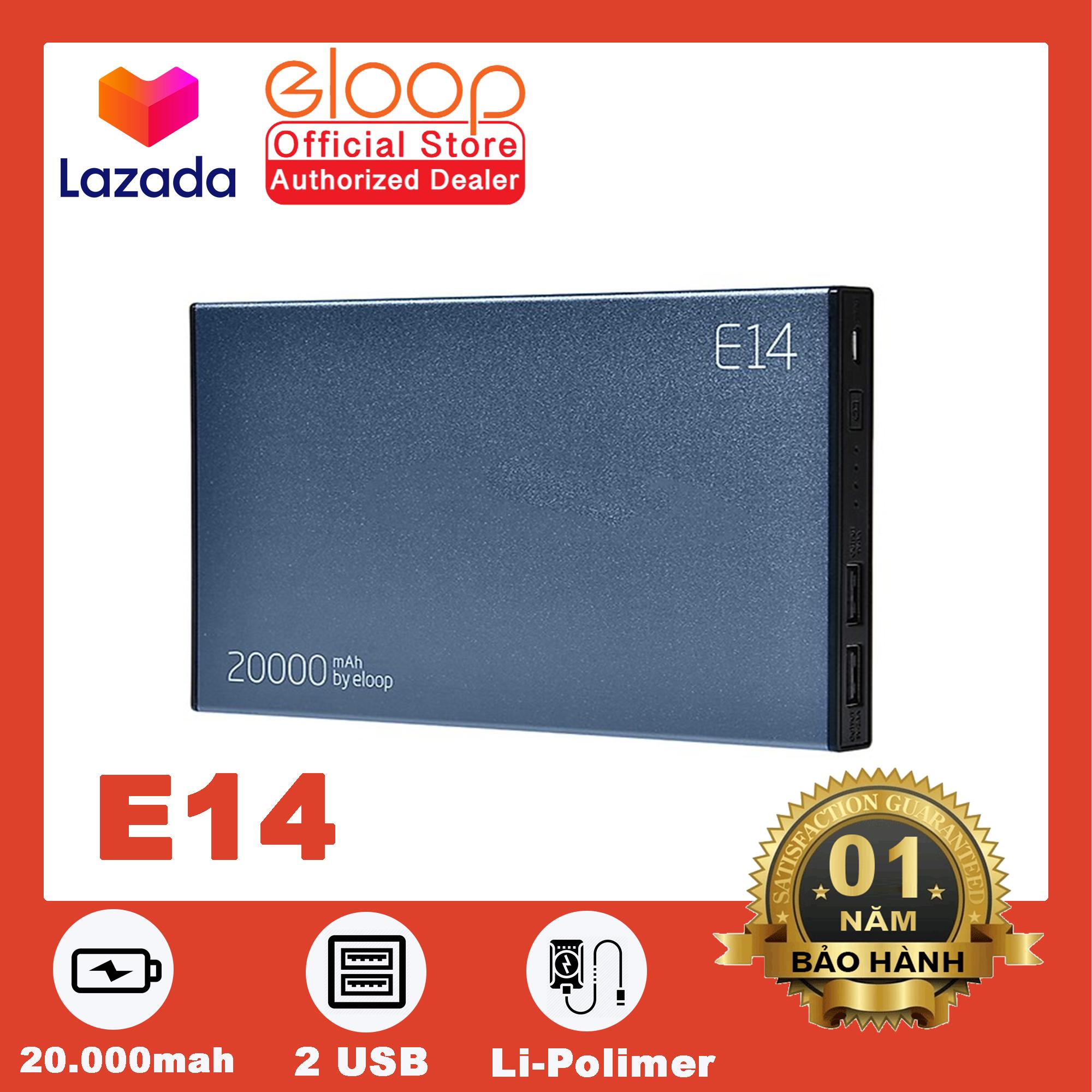 Pin Sạc Dự Phòng ELOOP E14 dung lượng 20.000mAh - Hãng Phân Phối Chính Thức