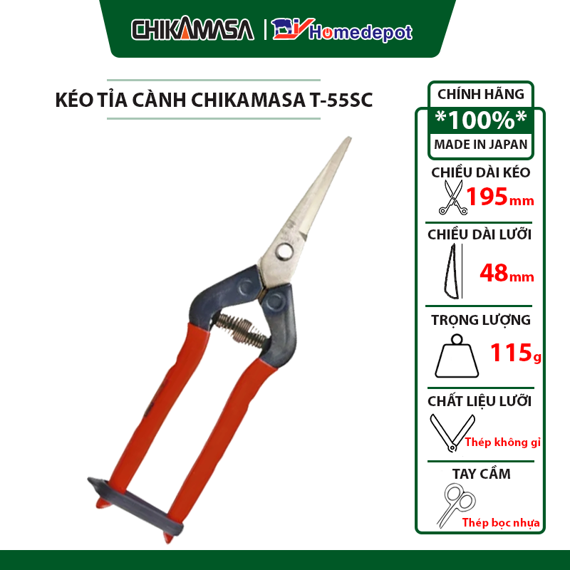 Kéo cắt cành cao cấp Nhật bản Chikamasa T-55SC