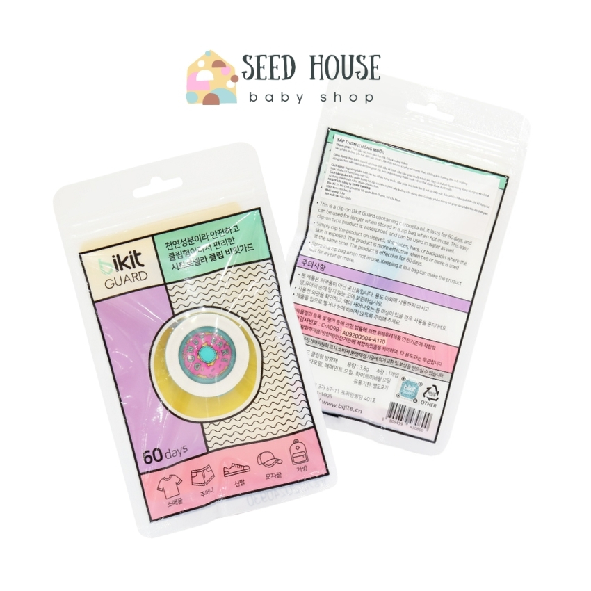 Kẹp Chống Muỗi Bikit Guard chính hãng Hàn Quốc Bảo Vệ Cho Bé Seed House