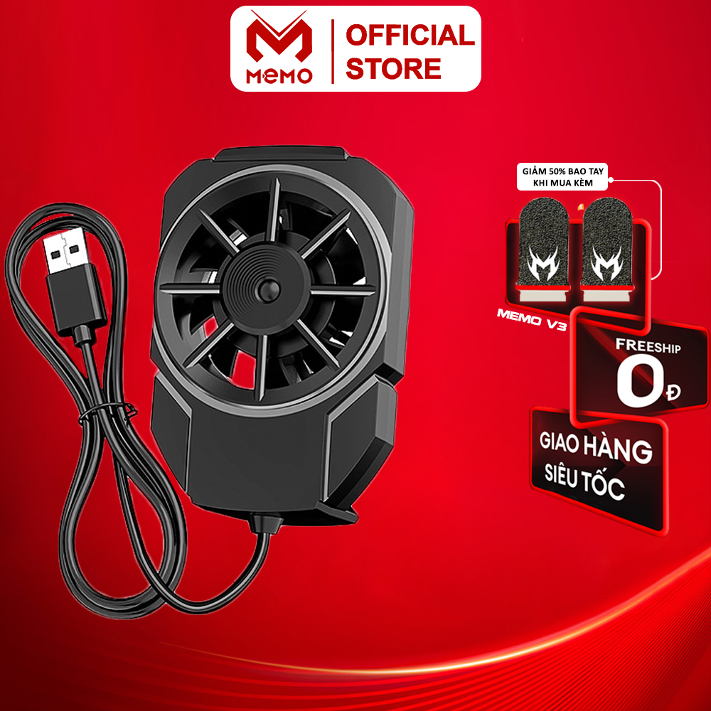 Quạt tản nhiệt điên thoại MEMO FLA4 gaming làm mát nhanh quạt 9 cánh chống ồn giúp chơi game pubg freefire liên quân tốc chiến mobile mượt mà giảm lag tăng FPS bảo vệ tăng tuổi thọ pin