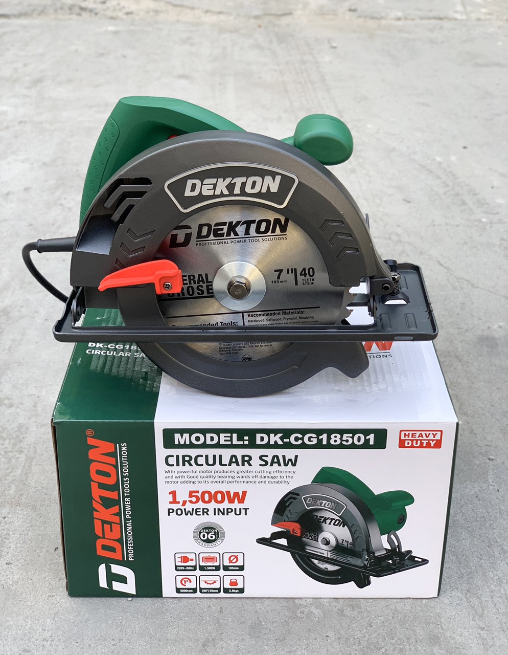 Máy cắt gỗ dekton 185mm 1500w