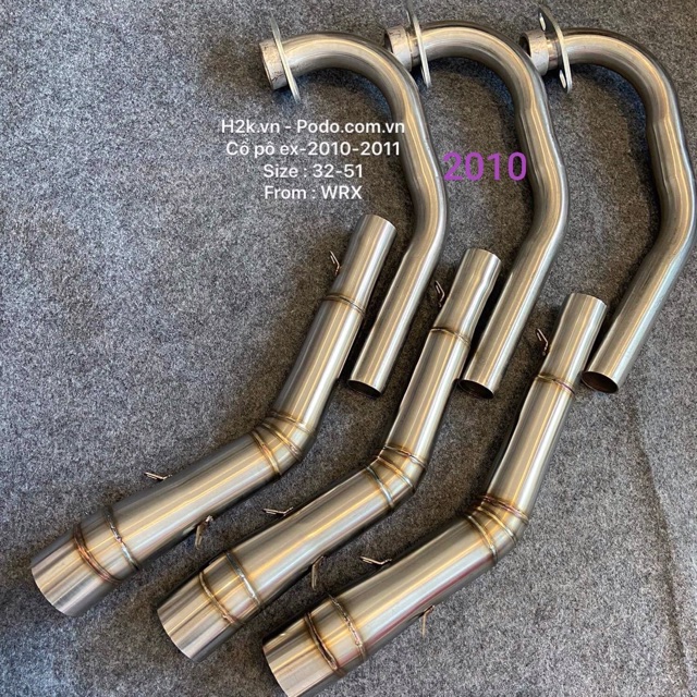 cổ pô 2 khúc wrx cho ex 135 gắn lon pô tăng