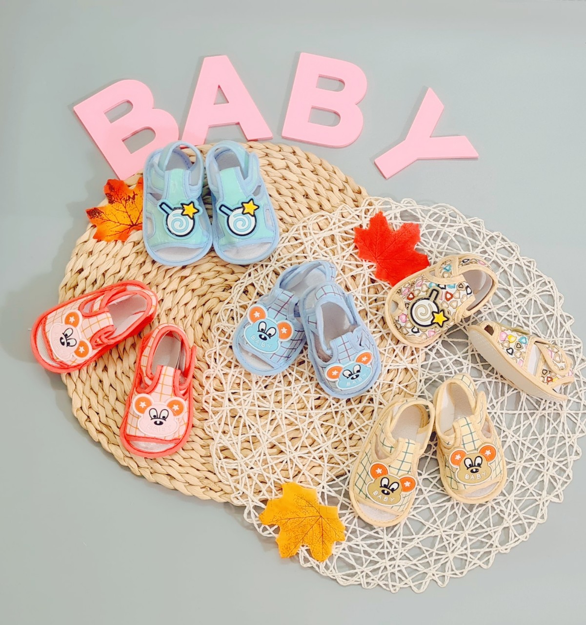 Dép SANDAl tập đi đế mềm, chống trơn cho bé trai bé gái