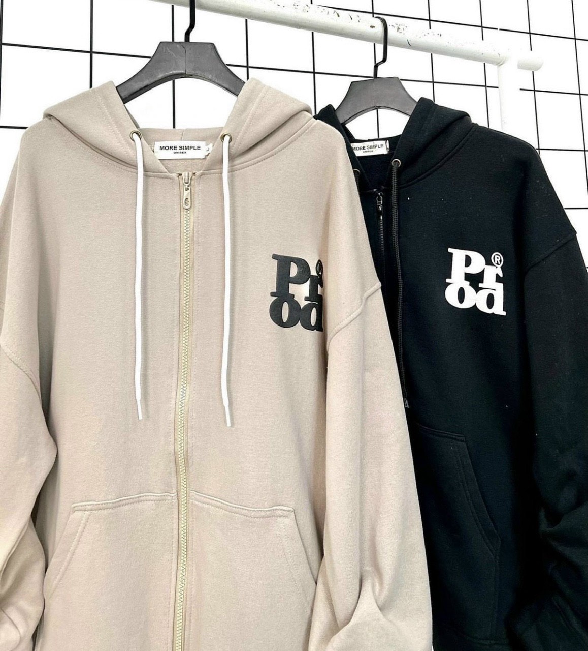 Áo khoác hoodie zipper dây kéo prod phong cách sành điệu