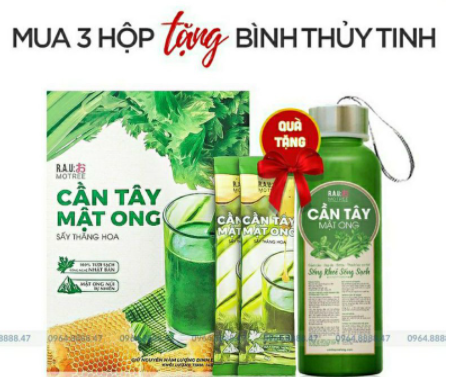 [HCM]Bột Cần Tây Mật Ong Cho Chị Em Làm Đẹp - Mua 3 hộp được tặng kèm bình thủy tinh