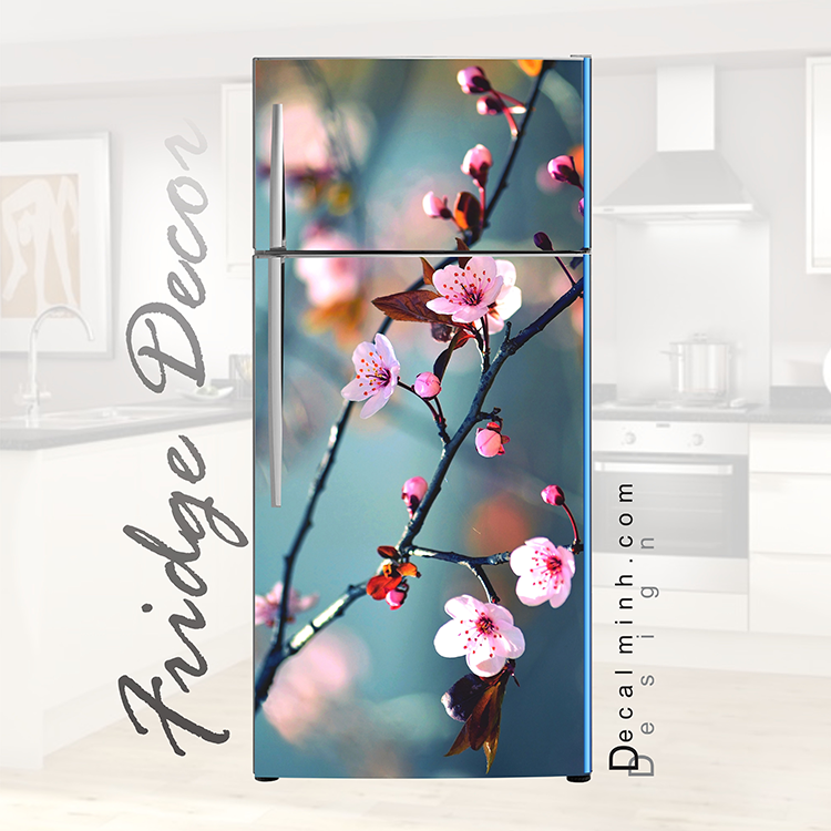 Decal dán tủ lạnh - giấy dán tủ lạnh size 60cm x 130cm - tl066