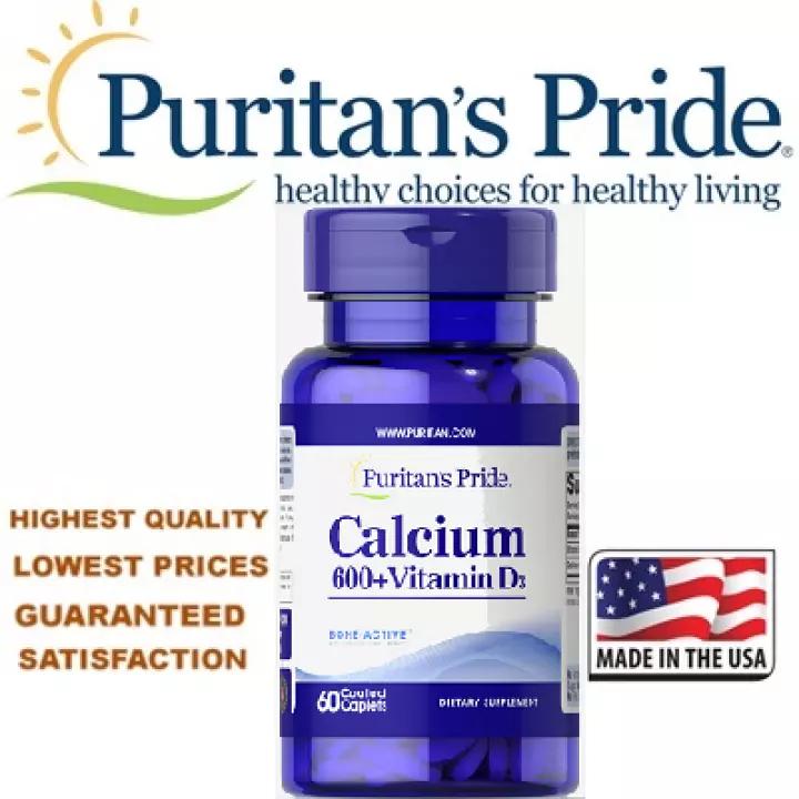 HOT Sales 85% -(HSD 29.3.2021) Viên uống bổ sung Canxi và Vitamin D3 Puritan's Pride Calcium 600Timed Release 60 viên -(HSD 29.3.2021)
