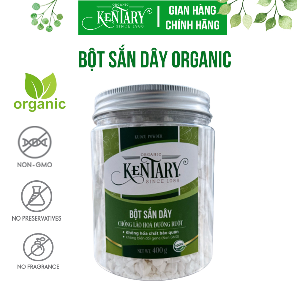 Bột sắn dây organic Kentary hũ 400g thực phẩm khô tự nhiên giúp thanh nhiệt. giải độc, đẹp da, siêu thực phẩm cho đường ruột