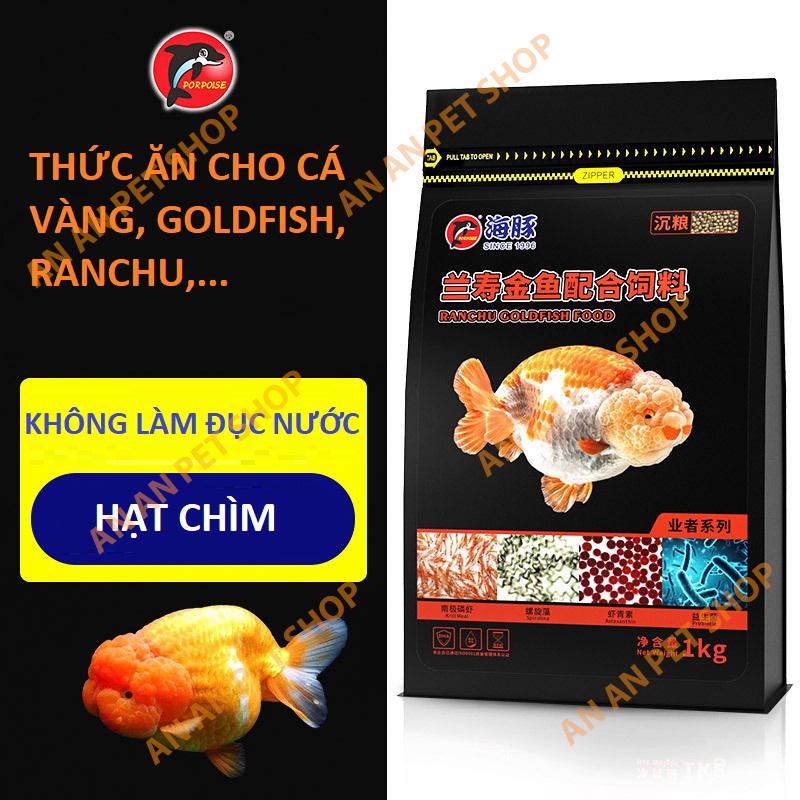 Cám cá GoldFish Porpoise - Cám cá Ranchu - Thức ăn Cá vàng - Tăng trọng và Lên màu sắc đẹp