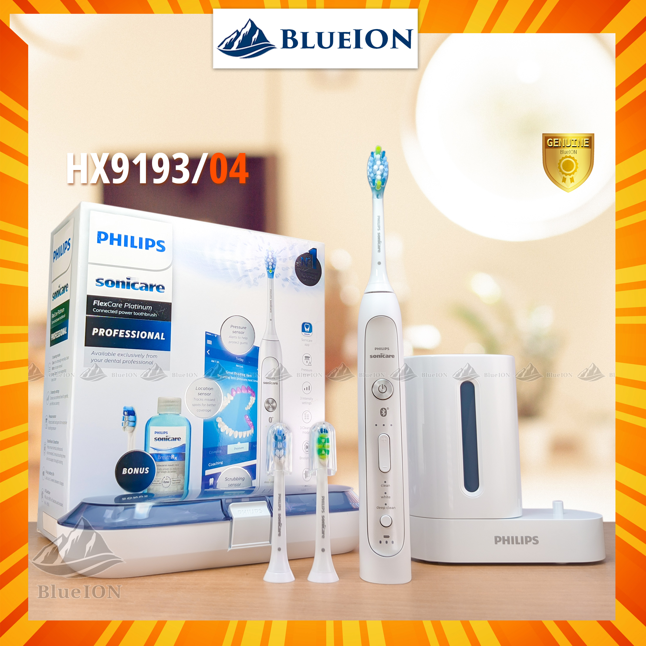 [Hàng Mỹ] Bàn chải điện Philips Sonicare FlexCare Platinum Connected HX9193/04
