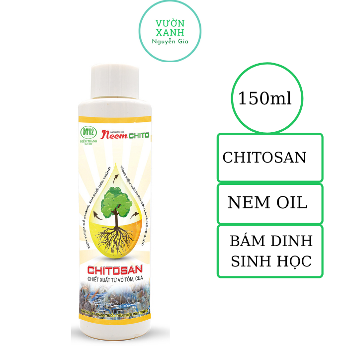 Bám Dính Sinh Học Nem Chito 150ml - Phòng Trừ Rệp, Nhện Đỏ, Bọ Trĩ... , Bệnh Héo Xanh, Thối Nhũn, Đốm Lá...