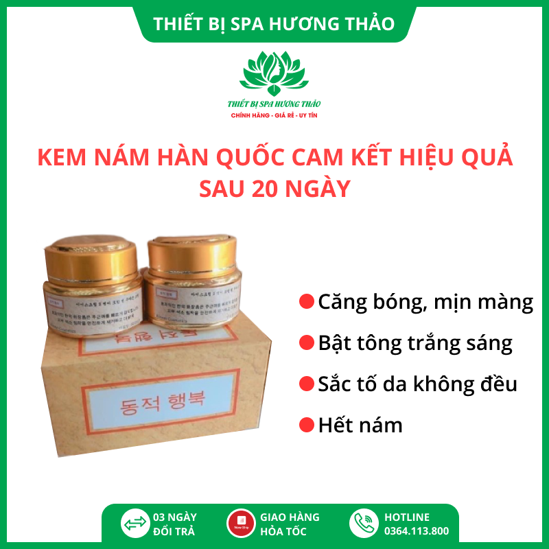 Kem Nám Hàn Quốc Cam kết Hiệu Quả sau 20 ngày