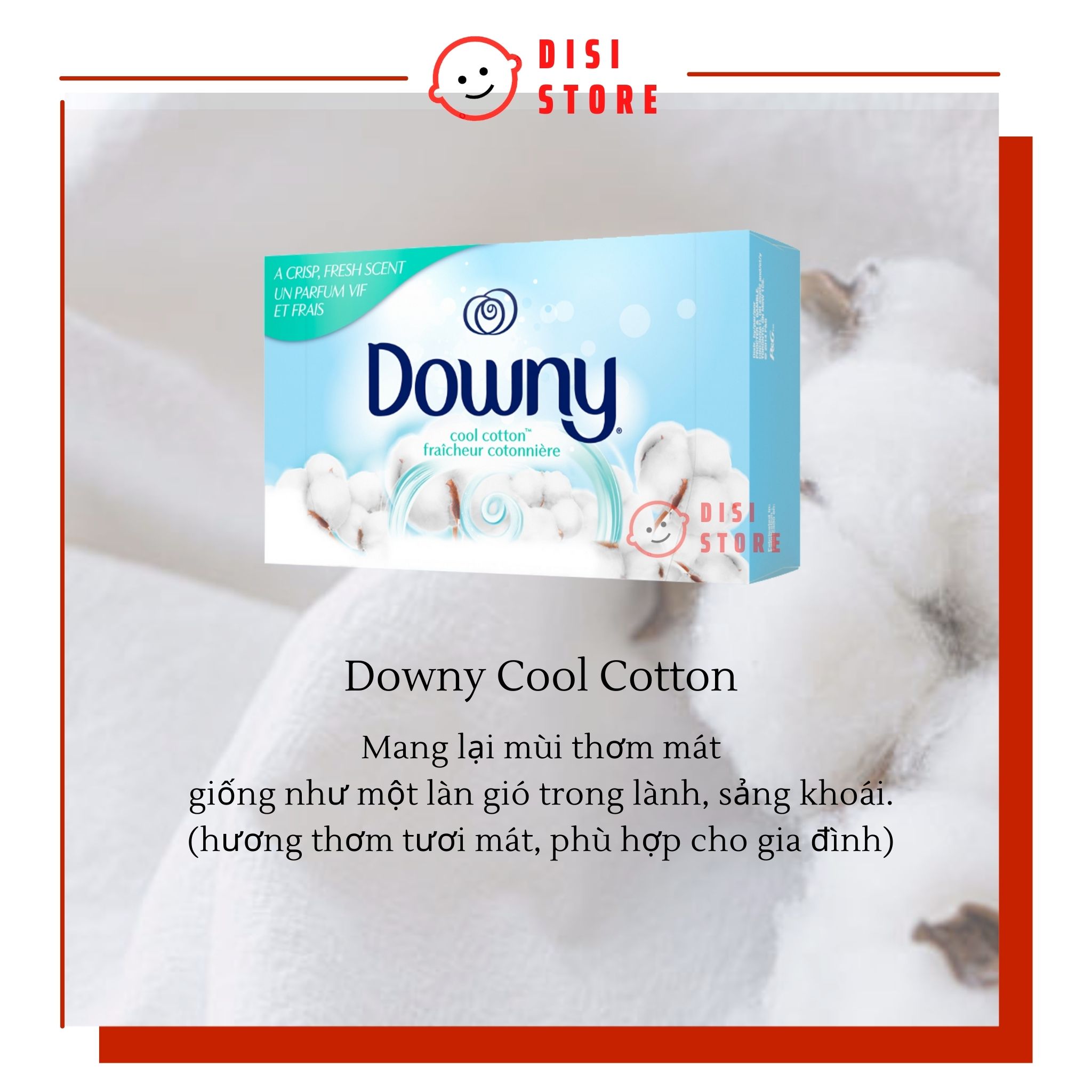 Giấy thơm quần áo downy mỹ cool cotton trong lành sảng khoái - disi