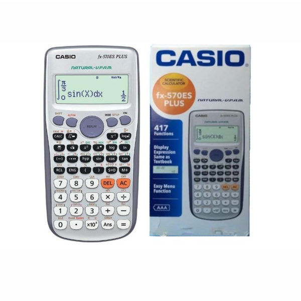 Máy tính học sinh casio fx-570 es plus màu xanh xám