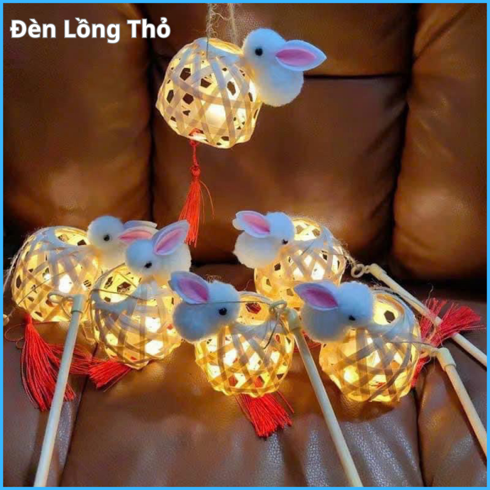 Lồng đèn thỏ khung tre, đèn lồng con thỏ
