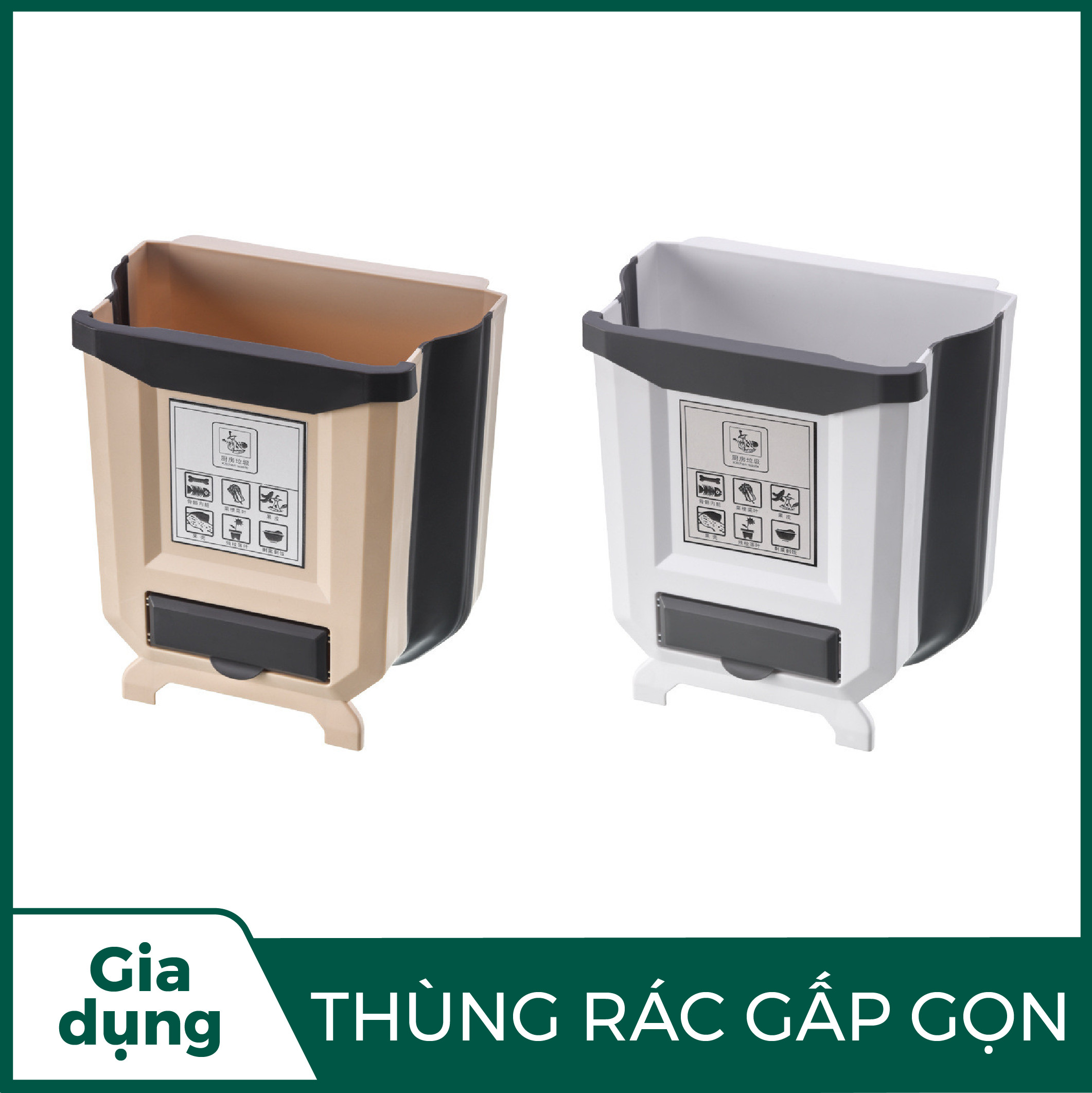 Thùng rác gấp gọn thông minh TẶNG KÈM túi đựng rác 2 màu giao màu ngẫu nhiên - Mloveshop