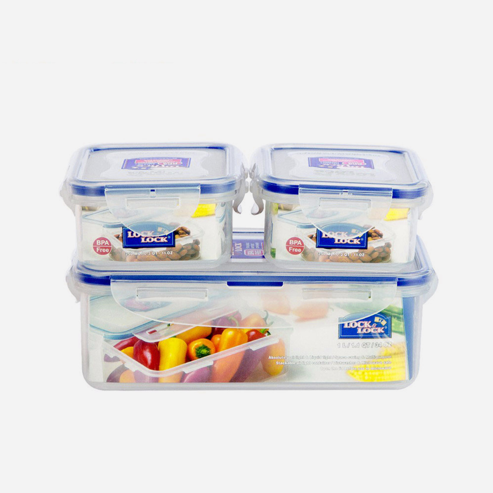 HPL817R03- Bộ 3 hộp nhựa LocknLock  (HPL817(1), HPL806(2))