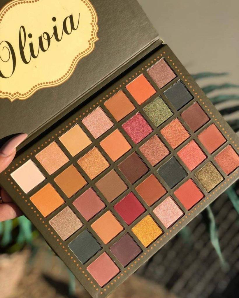 Bảng phấn mắt 35 ô màu olivia phấn mắt nhũ phấn mắt lì trang điểm mắt