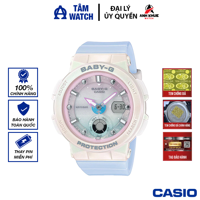 Đồng hồ nữ dây nhựa casio baby-g chính hãng anh khuê bga-250-7a3dr