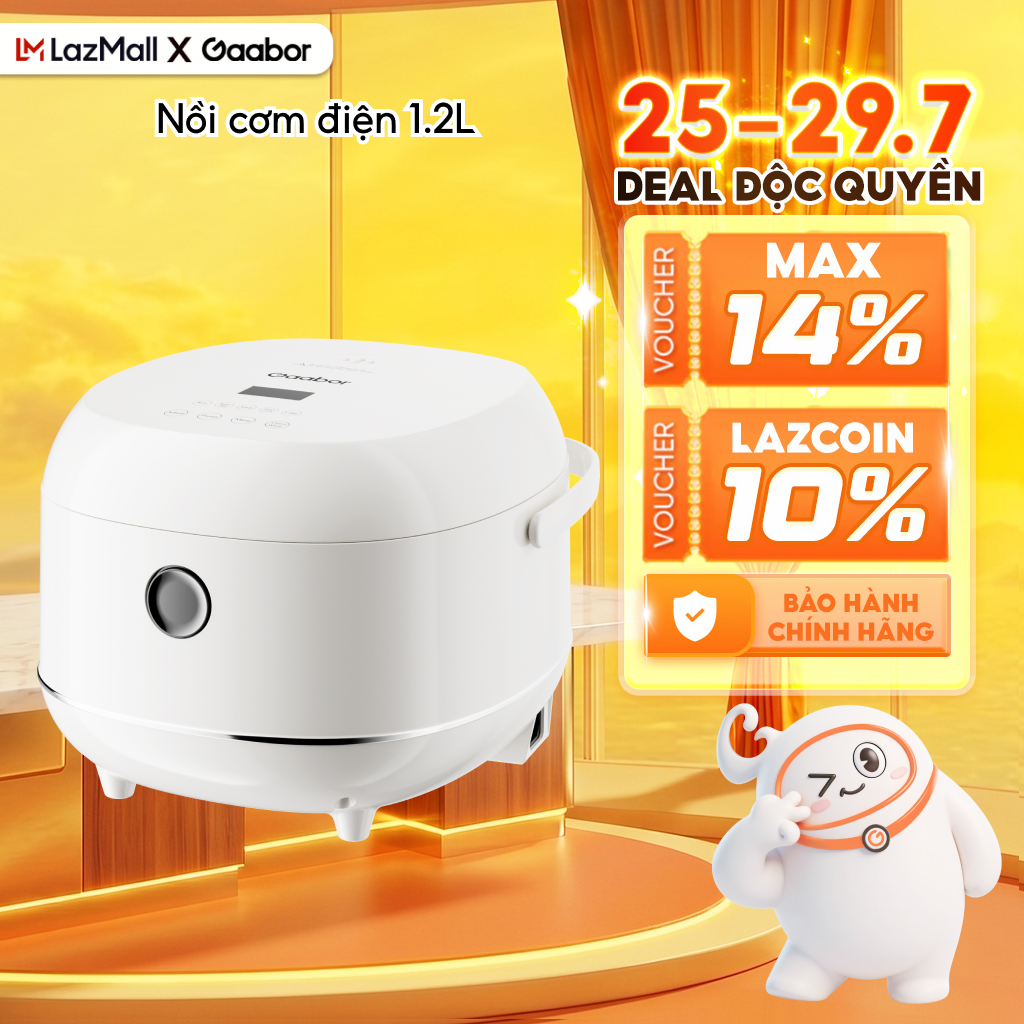 Nồi cơm điện Gaabor GR-S25D/RC-30T01A 1.2L lòng nồi chống dính bảng điều khiển dễ sử dụng nút nhấn điện tử - Bảo hành 12 tháng 1 đổi 1