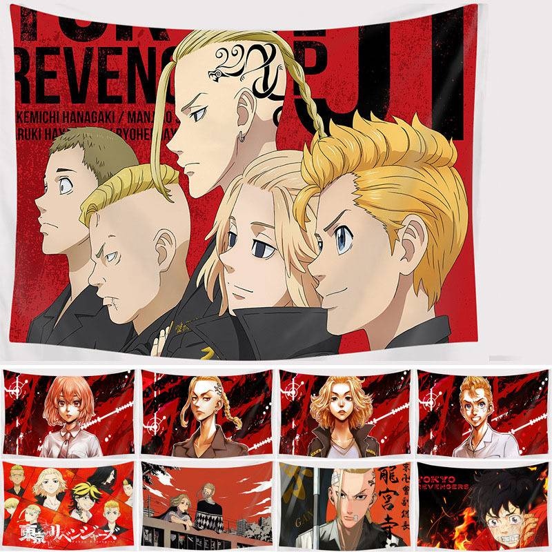 Thảm treo tường trang trí in hình nhân vật Anime Tokyo Revengers chất